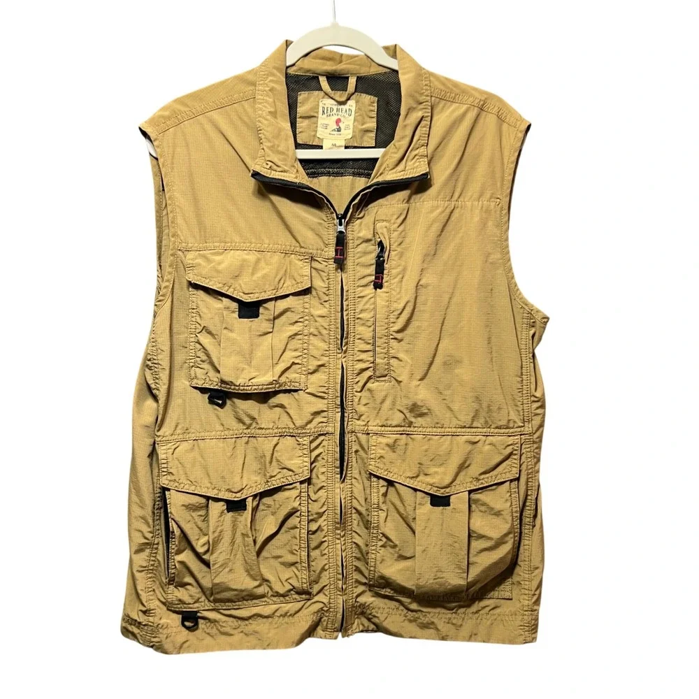 Red Head Fishing Hunting Vest Outdoor Multi Pocket Khaki Men's M Ripstop Utility